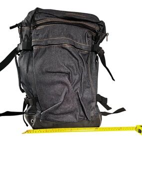 GAP Denim Backpack Large Multi-Pocket Travel School Bag Dark Blue Pre-owned